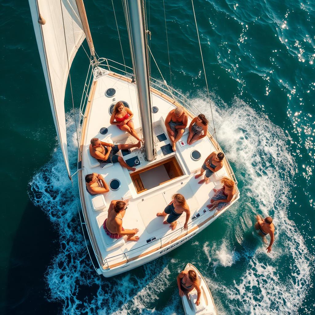 Corporate group on a private sailing programme along the Athens Riviera